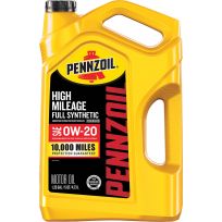 PENNZOIL® High Mileage Full Synthetic 0W-20 Motor Oil, 550069988, 5 Quart