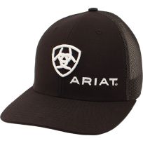 Ariat® Shield Logo with Offset Font Cap, A300003001, Black, One Size Fits Most