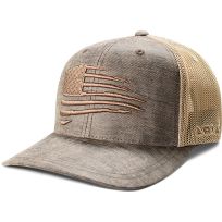 Ariat® Distressed Flag Cap, A300012102, Brown, One Size Fits Most
