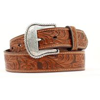 NOCONA Men's Floral Embossed Leather Belt