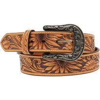 NOCONA Women's Sunflower Tooled Leather Belt
