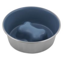 Petmate Stainless Steel Slow Feed Bowl, 34155, Large