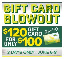 Bomgaars Gift Card Blow Out!!!!  $120 for $100. June 6-7-8 2025