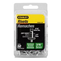 Stanley Aluminum Rivets, 3/16 IN x 1/4 IN, 50-Pack, PAA64-5B