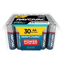 RAYOVAC&reg; High Energy Alkaline Batteries, 30-Pack, 815-30PPTK, AA