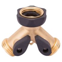 LANDSCAPERS SELECT® Brass "Y" Connector With Shut-Off, GB9105A3L