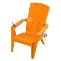 Gracious Living Deluxe Contour Adirondak with phone holder and cupholder, 11811-20, Orange Popsicle