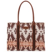Wrangler Canvas Aztec Tote Bag, WG2203-8119LCF, Light Coffee