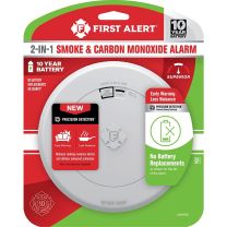 FIRST ALERT® 2-in-1 Smoke and Carbon Monoxide Alarm, Slim Profile, Battery, 1046796