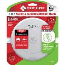 FIRST ALERT® 2-in-1 Smoke and Carbon Monoxide Alarm with Voice Alerts, Battery, 1046803