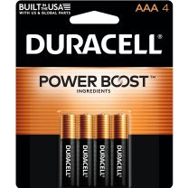 Duracell Coppertop Alkaline Batteries, 4-Pack, MN2400B4Z AAA, AAA