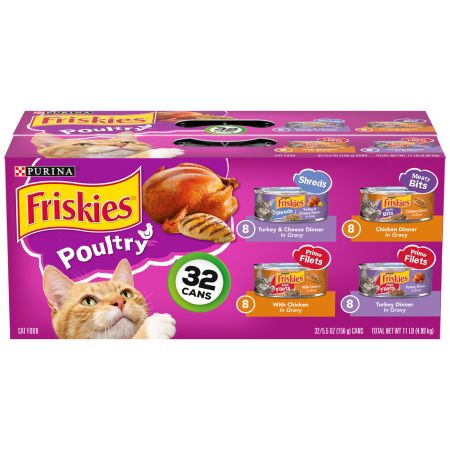PURINA Friskies Poultry Cat Food 32 Pack 5.5 OZ Can