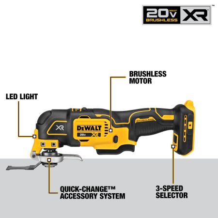 Bomgaars DEWALT Brushless Cordless 3 Speed Oscillating Multi Tool Tool Only 20V MAX XR Multi Tools
