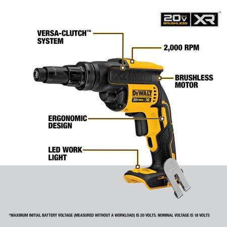Bomgaars DEWALT Versa Clutch Adjustable Torque Screwgun Tool Only 20V MAX XR Screwdrivers