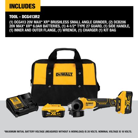 Bomgaars DEWALT Brushless Paddle Switch Small Angle Grinder with Kickback Brake Kit 20V MAX XR 4.5 IN Angle Grinders