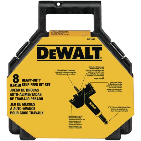 DEWALT 8-Piece Assorted Woodboring Self-feed Drill Bit Set DEWALT 8-Piece Assorted Woodboring Self-feed Drill Bit Set