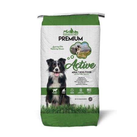 COUNTRY VET Premium Active Adult Dog Food 26 Protein 18 Fat P14000 40 LB Bag