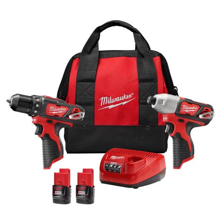 Bomgaars Milwaukee Tool M12 Cordless 2 Tool Combo Kit Combo Kits