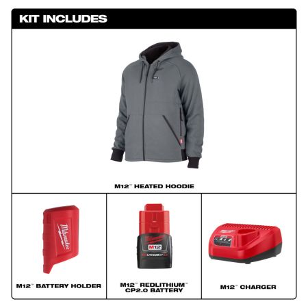 Milwaukee Tool Men s M12 Heated Hoodie Cordless 12 Volt Lithium Ion