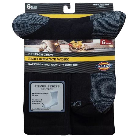 Bomgaars Dickies Dri Tech Crew Performance Work Socks 6 Pack Socks