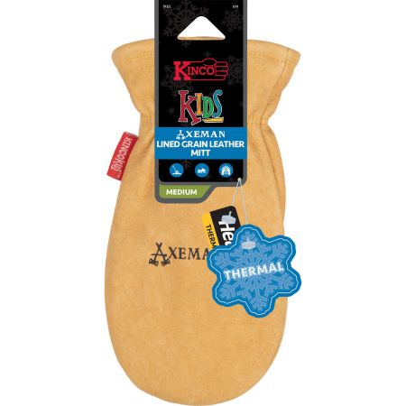 Bomgaars Kinco Kids Axeman Lined Grain Leather Mitt Gloves