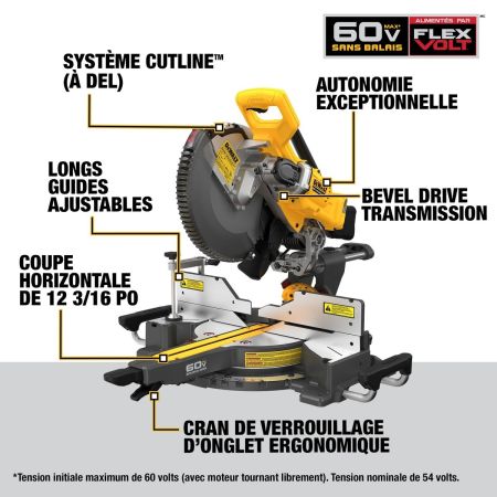 Bomgaars DEWALT FLEXVOLT Sliding Brushless Miter Saw 12 IN 60V MAX Miter Saws