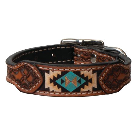 Weaver dog collar leather top