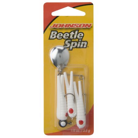 Bomgaars JOHNSON™ Beetle Spin® Nickel Blade, White Red Dot