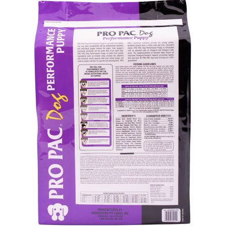 PRO PAC Puppy Performance Dry Dog Food 408 364 15 40 LB Bag