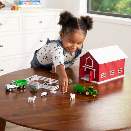 全商品オープニング価格！ Bomgaars : 24 Barn, On-the-Go with Playset Farm Deere John トイガン