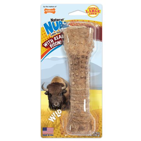 Bomgaars Nylabone Natural Nubz WILD Natural Long Lasting Edible Bison Dog Chews Dog Treats