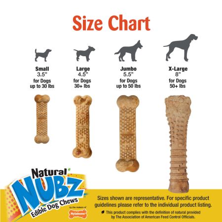 Bomgaars Nylabone Natural Nubz WILD Natural Long Lasting Edible Bison Dog Chews Dog Treats
