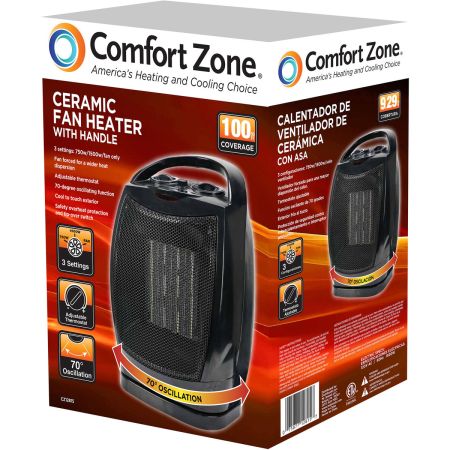 Oscillating Ceramic Heater Fan Comfort Zone Small Space Heater