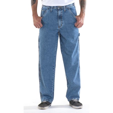 Bomgaars : Full Blue Carpenter Loose Fit 100% Cotton Utility Pant : Jeans