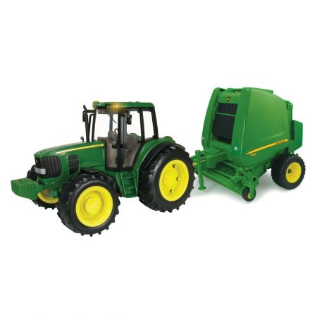Ertl 1/16 Scale John Deere Big Farm Tractor with Baler Set 46180 