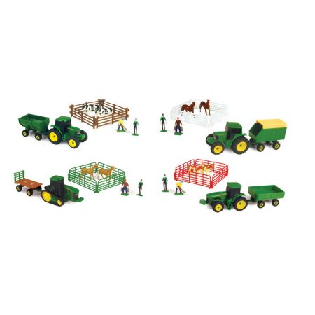 Tomy Ertl John Deere Licensed 10 Piece 37657 Tractor Trailer Horse Farm Set 3 for sale online 