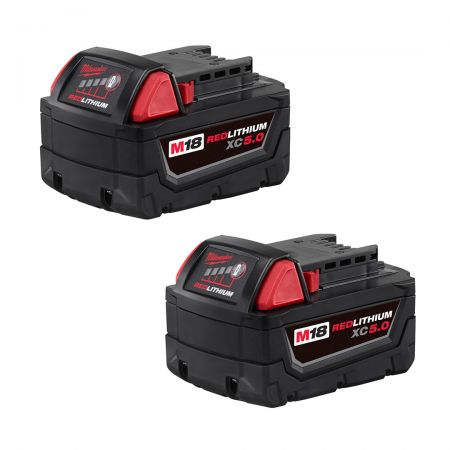 Bomgaars : Milwaukee Tool REDLITHIUM 5.0 AH Battery, M18, 2-Pack : Batteries