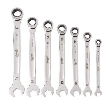 Bomgaars Milwaukee Tool Ratcheting Combination Wrench Set 7