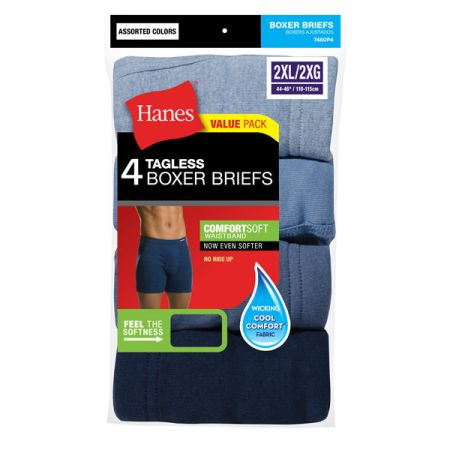 Hanes 4 top pack boxer briefs