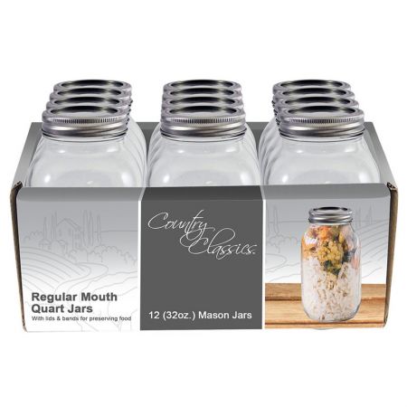 COUNTRY CLASSICS 6 oz. Mini Wide Mouth Glass Canning Jar (2 packs of 4)  CCCJ-106-2PK4 - The Home Depot
