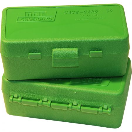 Bomgaars : MTM CASE-GARD Ammo Box 50 Round Flip-Top 38 - 357, Green :Ammunition Boxes