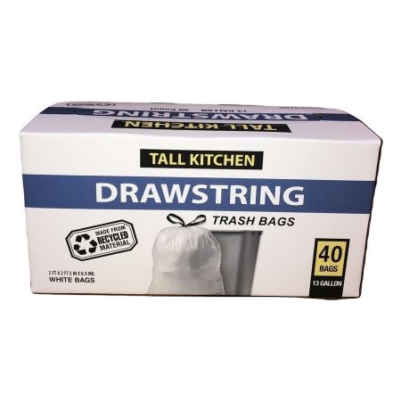 Drawstring Tall Kitchen Bags 13 Gallon
