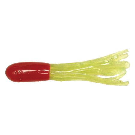 Big Bite Baits Crappie Tube, 1.5 IN, Red/Chartreuse, 10-Pack, 15CRTU02
