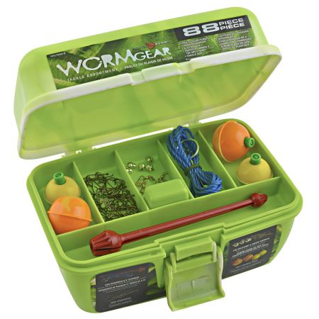Bomgaars : Worm Gear Tackle Box, Green, 88-Piece : Tackle Boxes