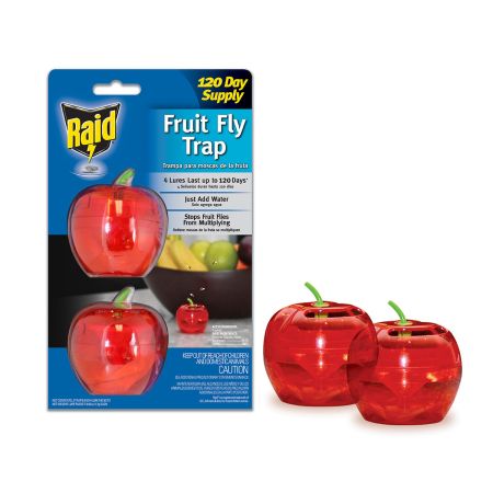 Fruit Fly Traps & Refill Sachets Twin Pack Non Toxic Chemical Free Fly Traps