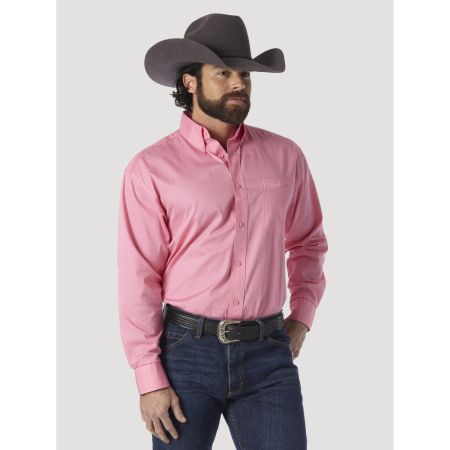 Mens pink wrangler shirt clearance