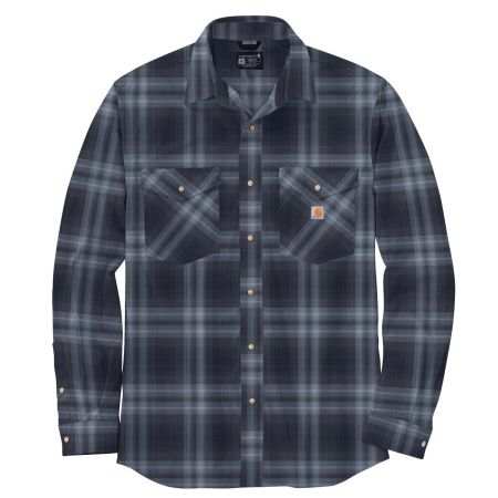 rugged flex relaxed fit midweight flannel long sleeve plaid shirt