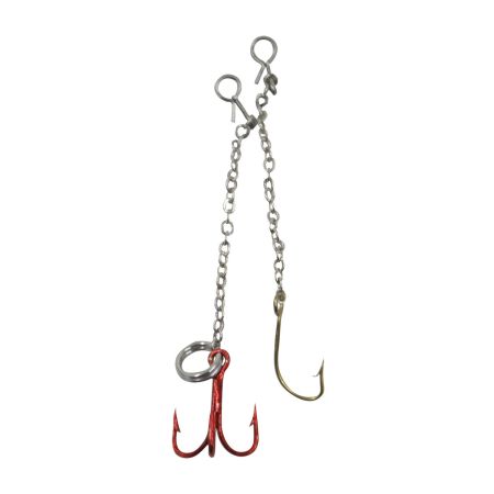 Bomgaars : HT Chain Rigs with Blood Red Treble Hook, Size 12 : Hooks