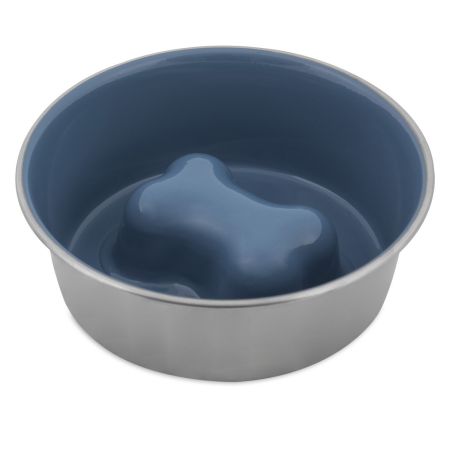 Bomgaars Petmate Stainless Steel Slow Feed Bowl Pet Bowls