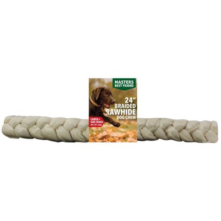 Braided rawhide top dog chews